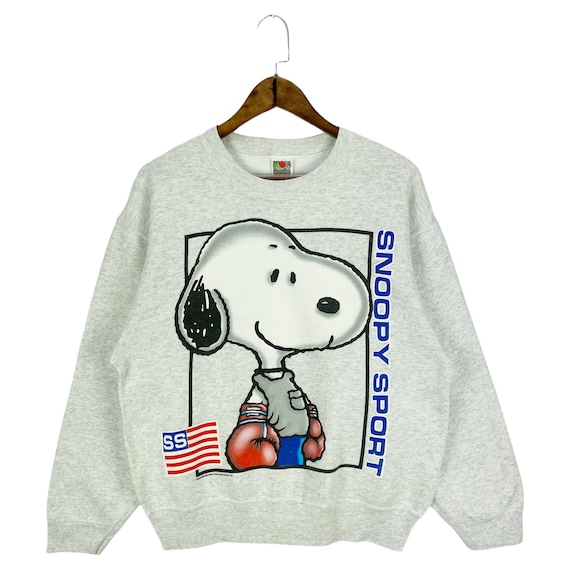 Vintage Snoopy Sport Sweatshirt Crewneck Made in Mexico Grey Good Condition  Pullover Jumper Size M 