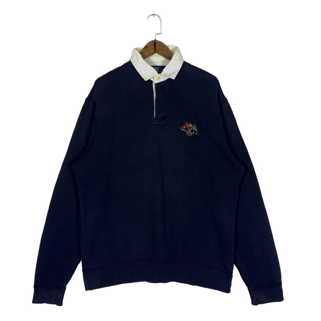 Vintage Polo Ralph Lauren Rugby Collar Sweatshirt Made in Etsy