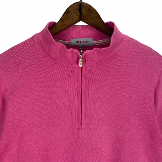 Vintage Kenzo Golf Half Zip Sweater Women Pink Sm… - image 2