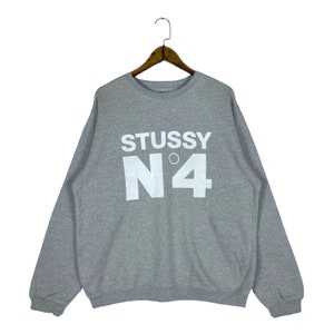 Vintage Stussy Worldwide Sweatshirt Crewneck Big Logo Grey Made In China Pullover Jumper Size M