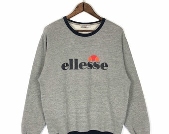 Vintage Ellesse Sweatshirt Crewneck Spellout Big Logo Pullover Jumper Size L