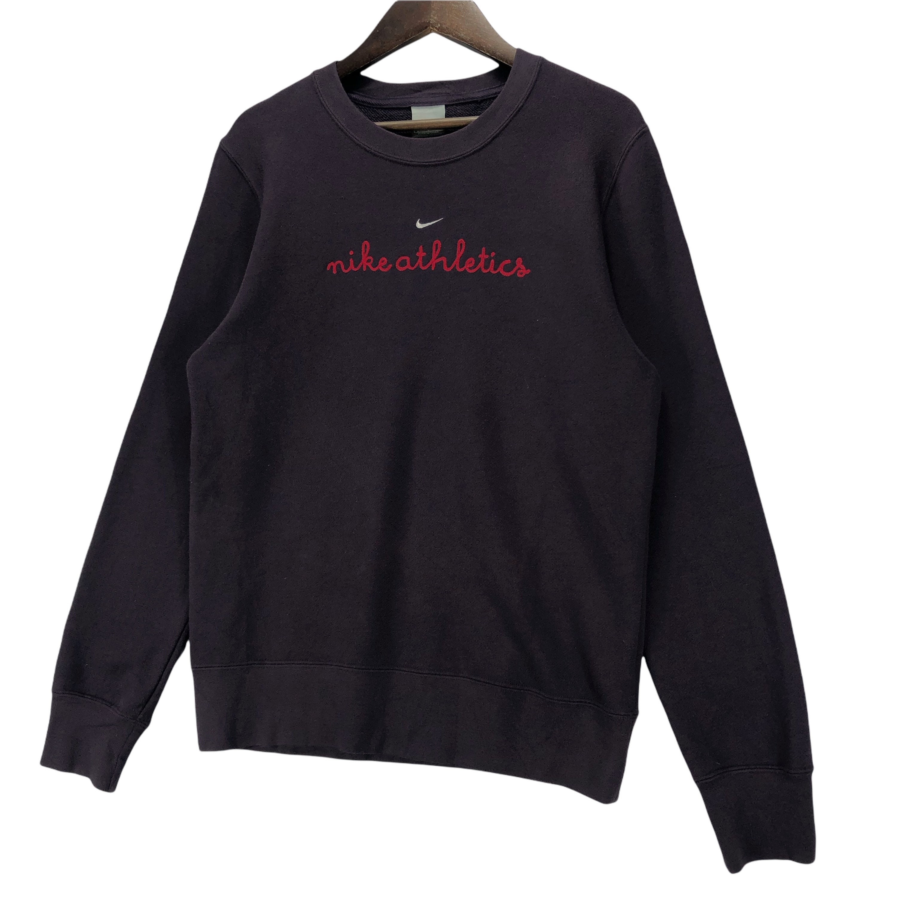 【NIKE】Small Logo Brushed Sweatshirt Long Sleeve Black Black Solo Swoosh Logo-Embroidered Cotton-Blend Jersey