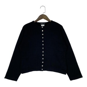 Vintage Agnes B Enfant Paris Crop Top Snap Button Cardigan Black
