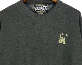 Vintage Scorpion Bay Sweatshirt Crewneck Big Logo Dark Grey Made In USA  Pullover Jumper Size L