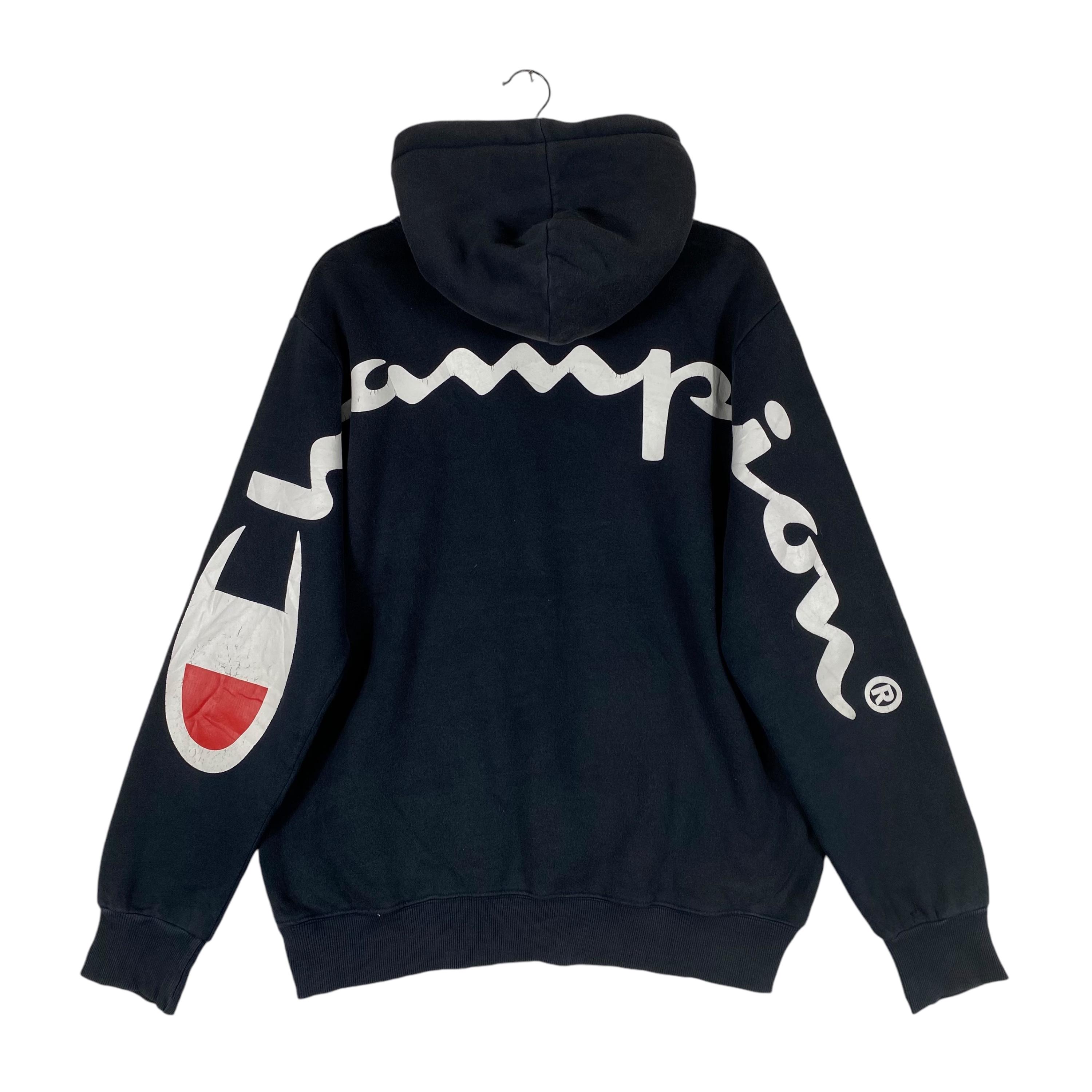 Vintage Champion X Supreme Hoodie Sweater Big Logo Back Hit Vintage Champion X Supreme Hoodie Sweater Big Logo Back Hit
