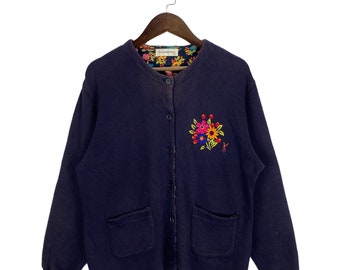 80s Yves Saint Laurent Heart Buttons Wool Blue Blazer Jacket Small 