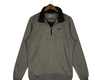 Vintage Nike Golf Half Zip Sweatshirt Embroidery Small Logo Brown Pullover Jumper Size L