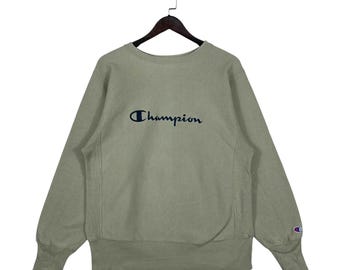 Vintage 90s Champion Reverse Weave Sweatshirt Crewneck Big Logo Made In USA Pullover Jumper Size M