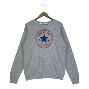 Vintage Converse Sweatshirt Crewneck Big Logo Pink Pastel Pullover Jumper Size L