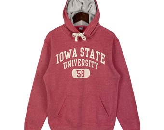 Vintage 2000s Iowa State University Hoodie Sweater Big Logo US College Collections Pullover Jumper Size M