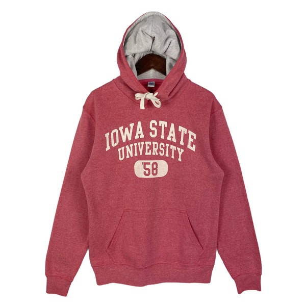 Vintage 2000s Iowa State University Hoodie Sweater Big Logo US College Collections Pullover Jumper Size M