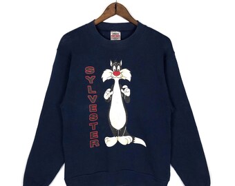 Vintage 90s Sylvester The Cat Crewneck Sweatshirt, Made In USA, Size M