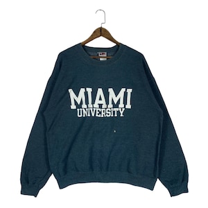 Vintage Miami University Sweatshirt Crewneck Big Logo Pullover Jumper Size L
