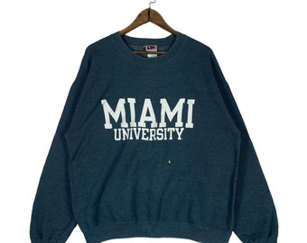 Vintage Miami University Sweatshirt Crewneck Big Logo Pullover Jumper Size L