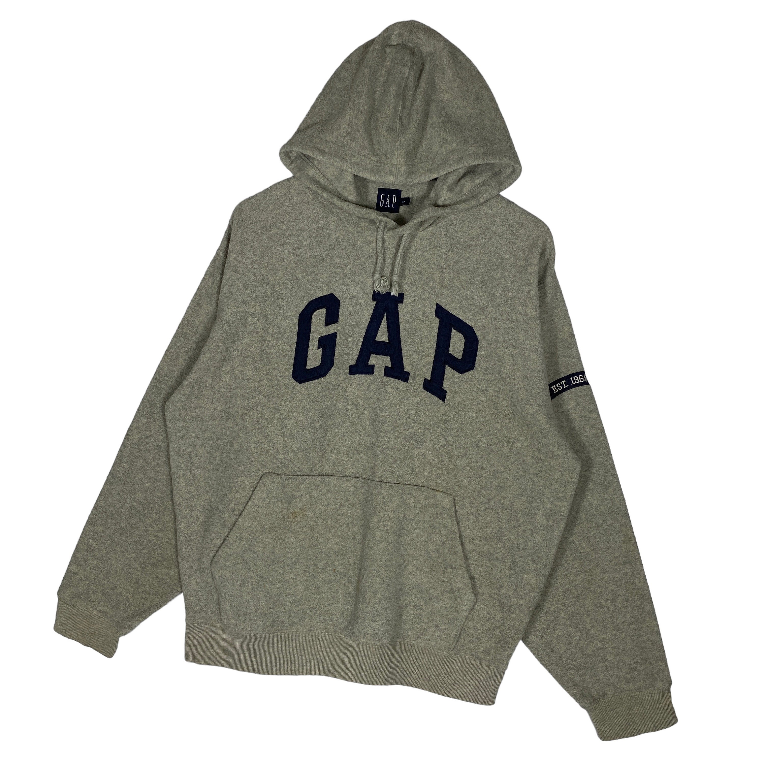 Vintage Gap Full Zip Hoodie Navy Blue Faded Men's Size Lg