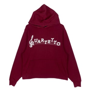 Vintage Quartetto New Live Tour Hoodie Red Big Logo Croptop Pullover Jumper Size M