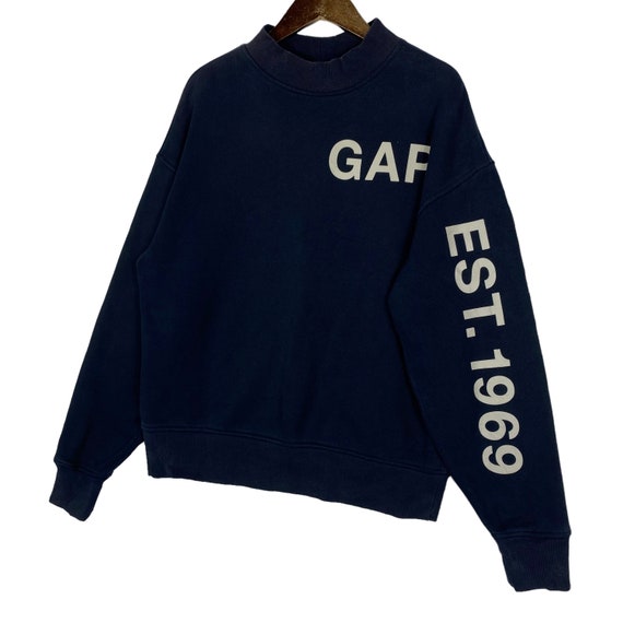 Vintage Gap Sweatshirt Crewneck Big Logo Navy Blu… - image 2