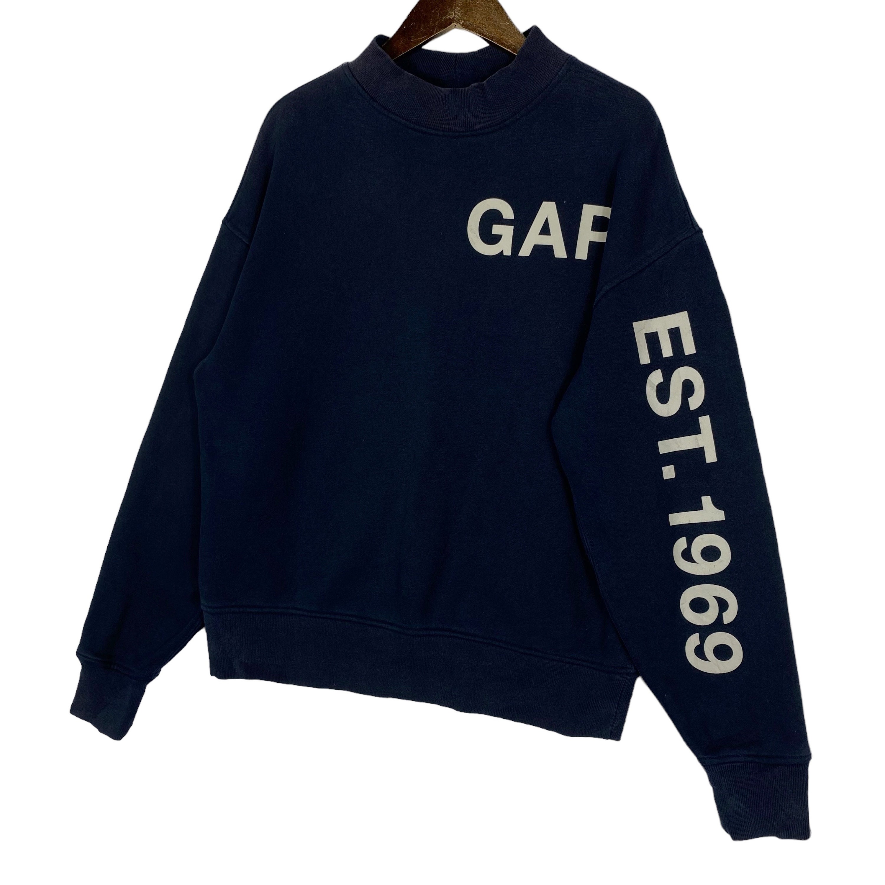 Vintage Gap Sweatshirt Crewneck Big Logo Navy Blue Made in China