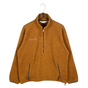 Vintage 90s Columbia Fleece Sweater Brown Half Zip Made In USA Pullover Jumper Size M