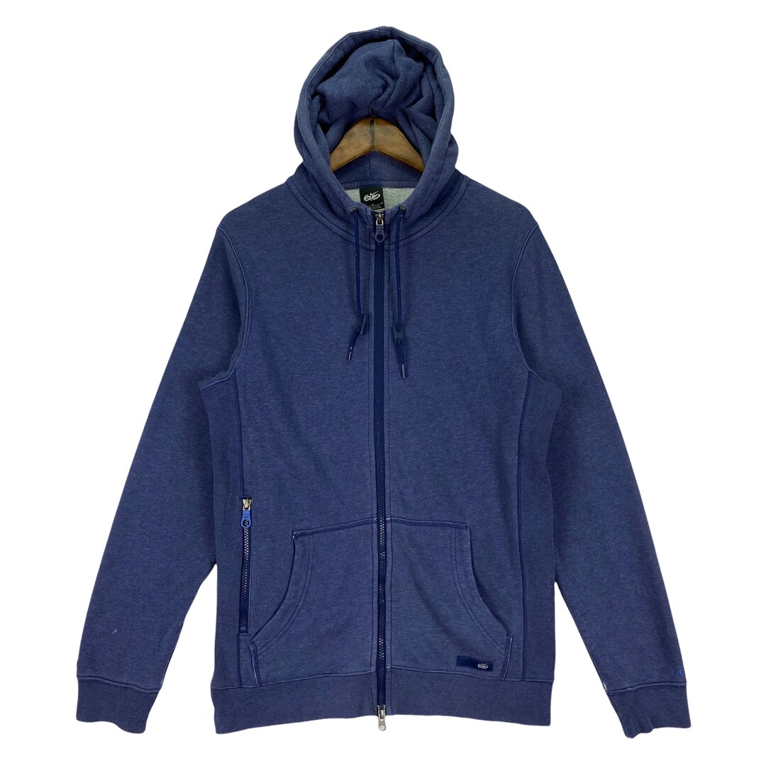 Vintage Nike Full Zip Hoodie Sweater Blue Pullover Jumper Size M