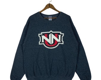 Vintage NNU Northwest Nazarene University Crewneck Sweatshirt Dark Grey Big Logo Pullover Jumper Size L