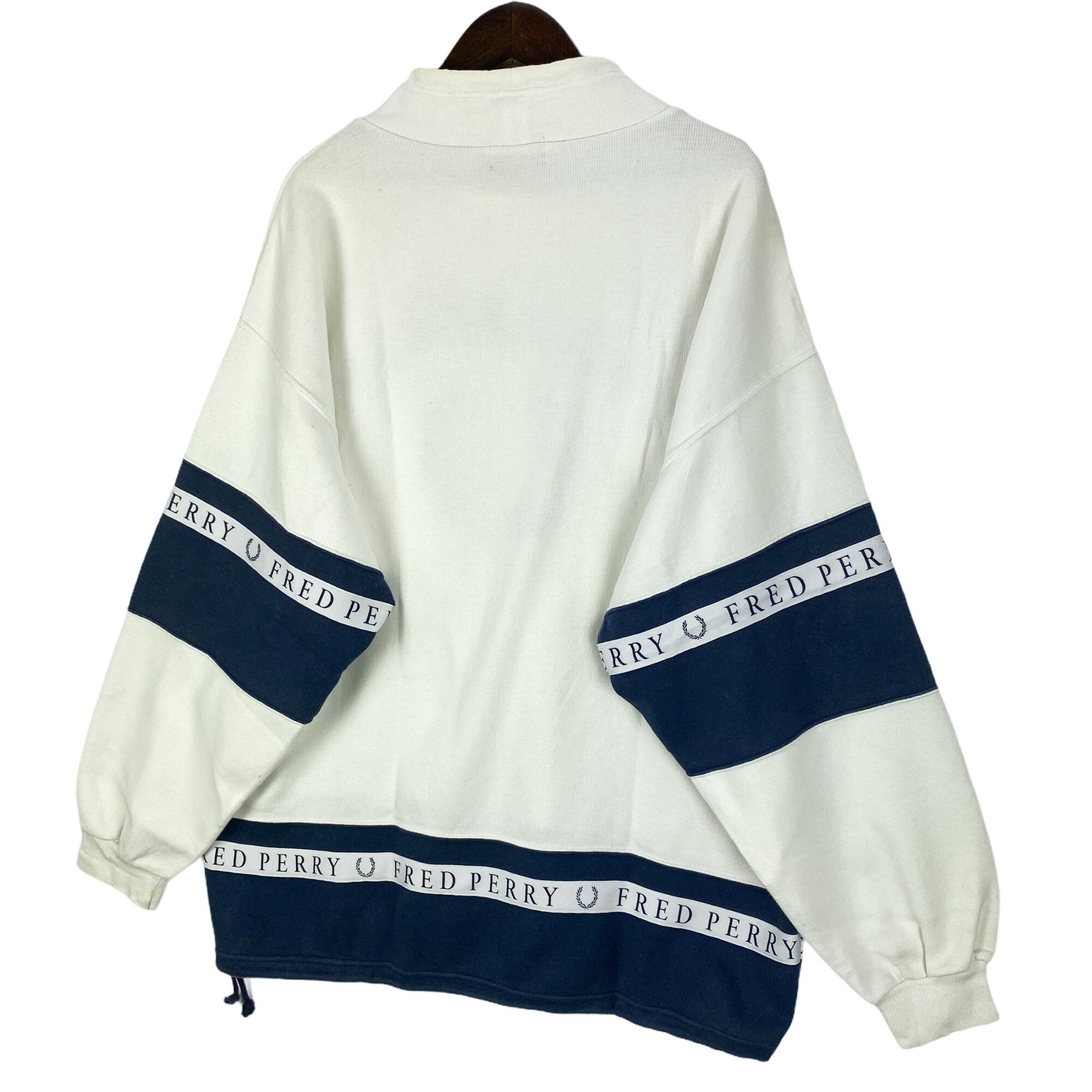 Vintage 90s Fred Perry Sweatshirt Embroidery Big Logo Made in