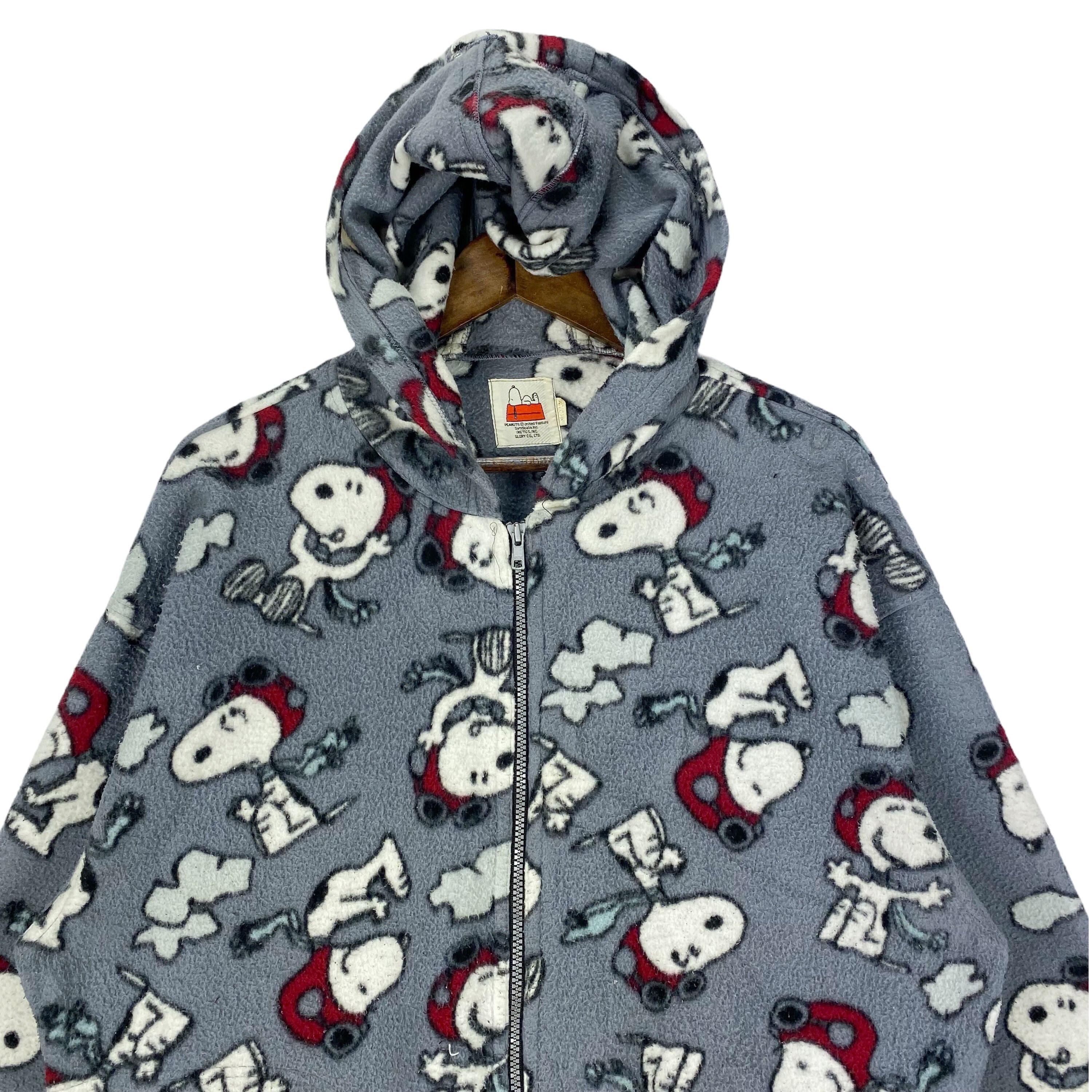 Vintage Peanuts Snoopy All Over Print Fleece Hoodie Sweater Etsy UK