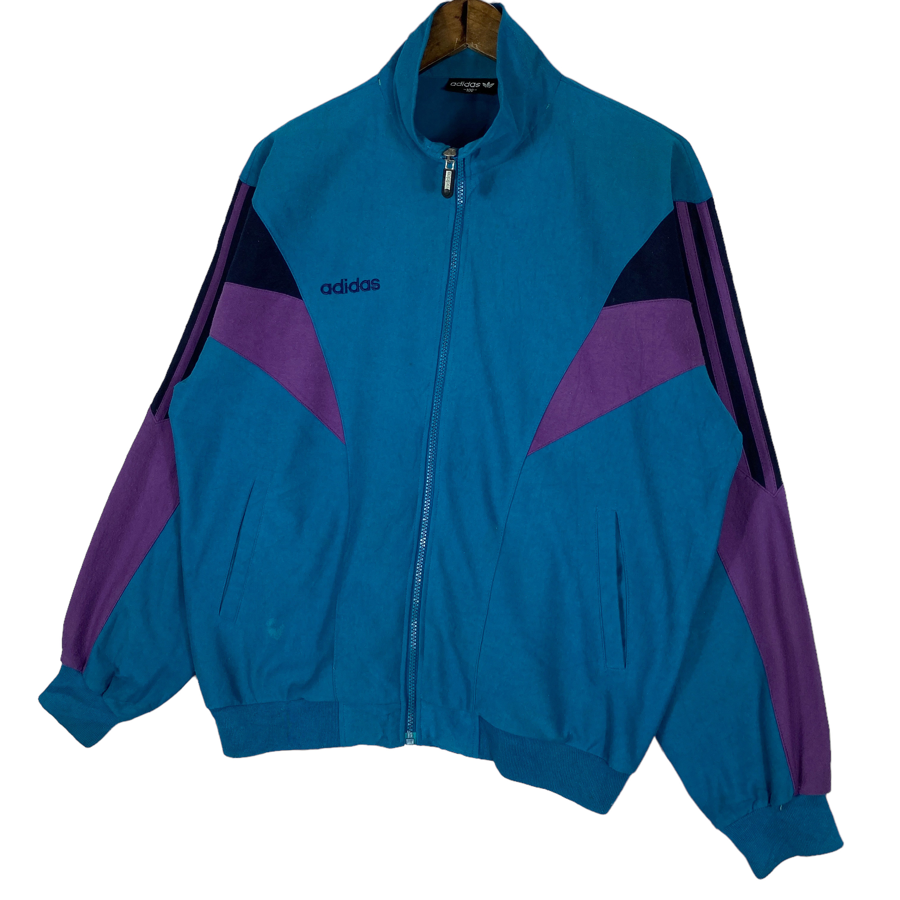 トップス 90s adidas switching design track jacket 90s Adidas Vintage Men's Track Jacket - Medium Black