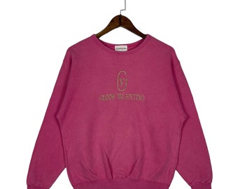 Vintage Gianni Valentino Sweatshirt Crewneck Big Logo Stickerei Rosa Pullover Pullover Größe M