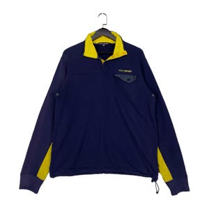 Sudadera con cuello redondo Ralph Lauren de Polo Sport vintage azul marino, jersey, talla L