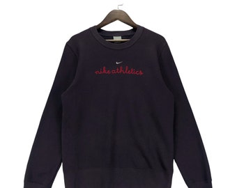 Buy Vintage Nike Athletics Sweatshirt Embroidery Logo Dark Purple