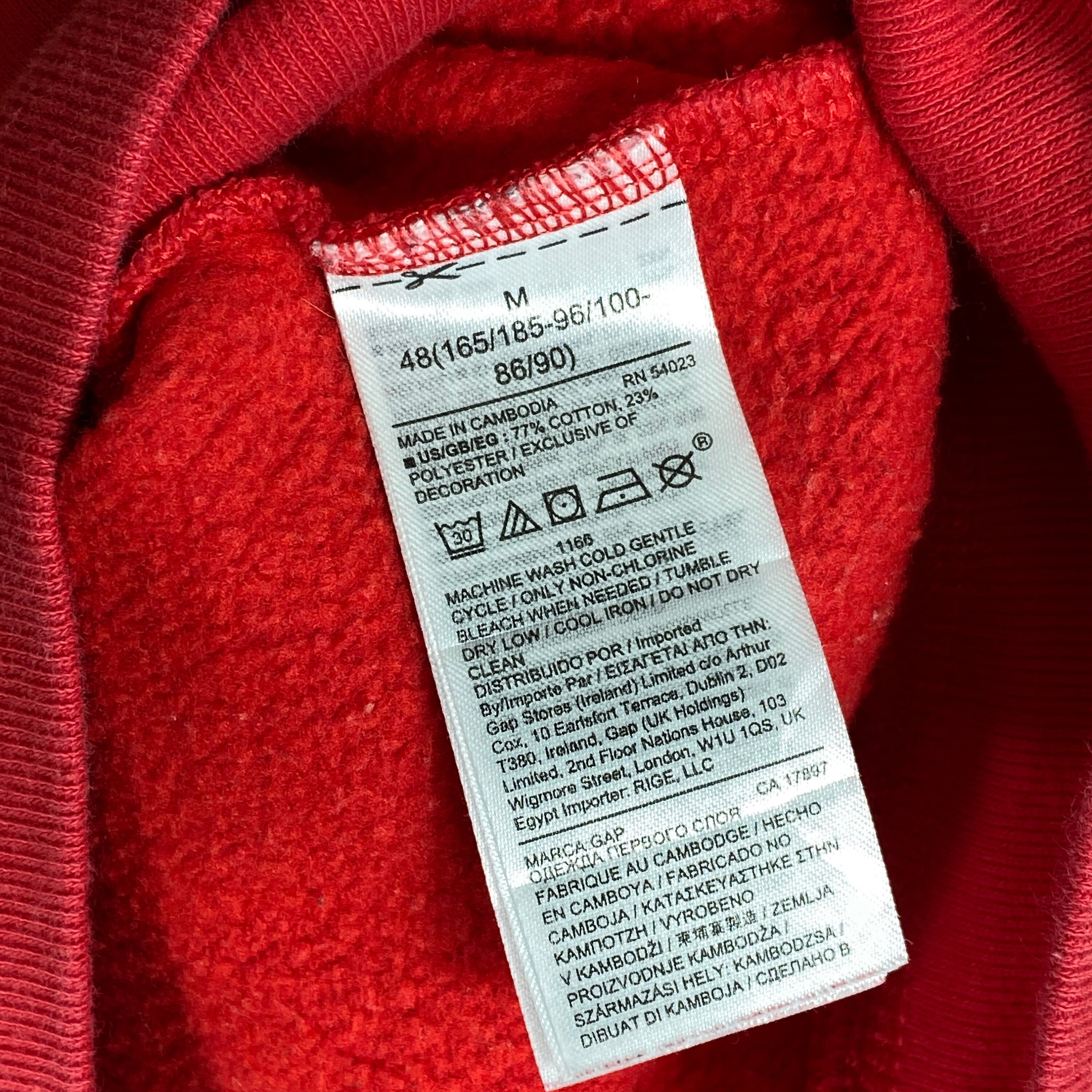 Sweat Femme GAP Rouge, Col Rond, Manches Longues, Coton Mélangé 60/40, Taille S