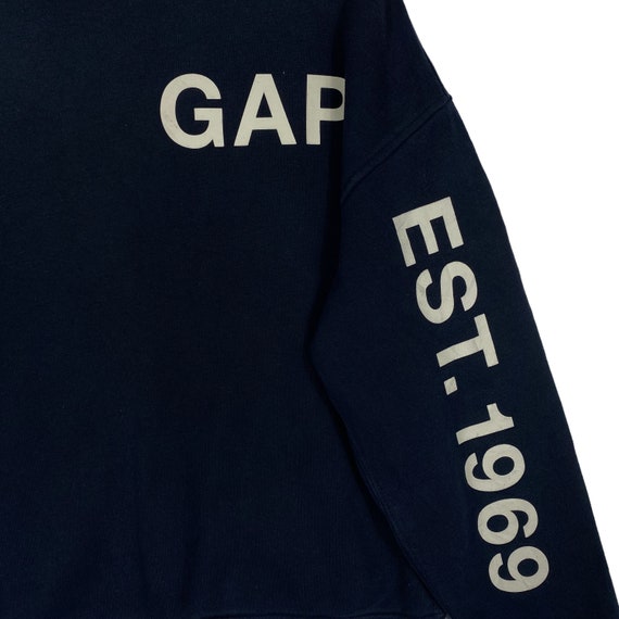 Vintage Gap Sweatshirt Crewneck Big Logo Navy Blu… - image 4