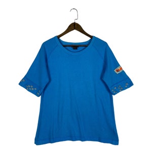 Vintage Diesel Sweatshirt Short Sleeve Made In Laos Blue Pullover Jumper Size M
