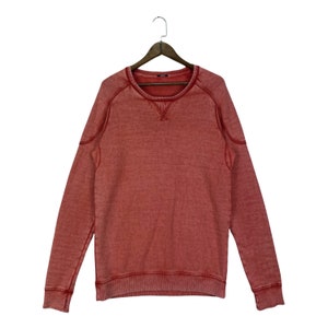 Vintage Denham The Jeansmakers Sweatshirt Crewneck Red Stonewall Pullover Jumper Size M
