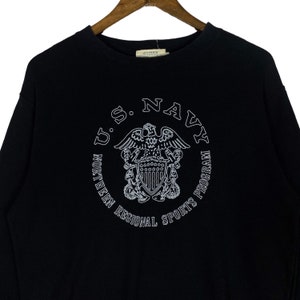 Vintage 90-tals Avirex USN Stonewashed Sweatshirt Rund hals Röd Stor Logotyp Pullover Tröja Storlek XL bild 2