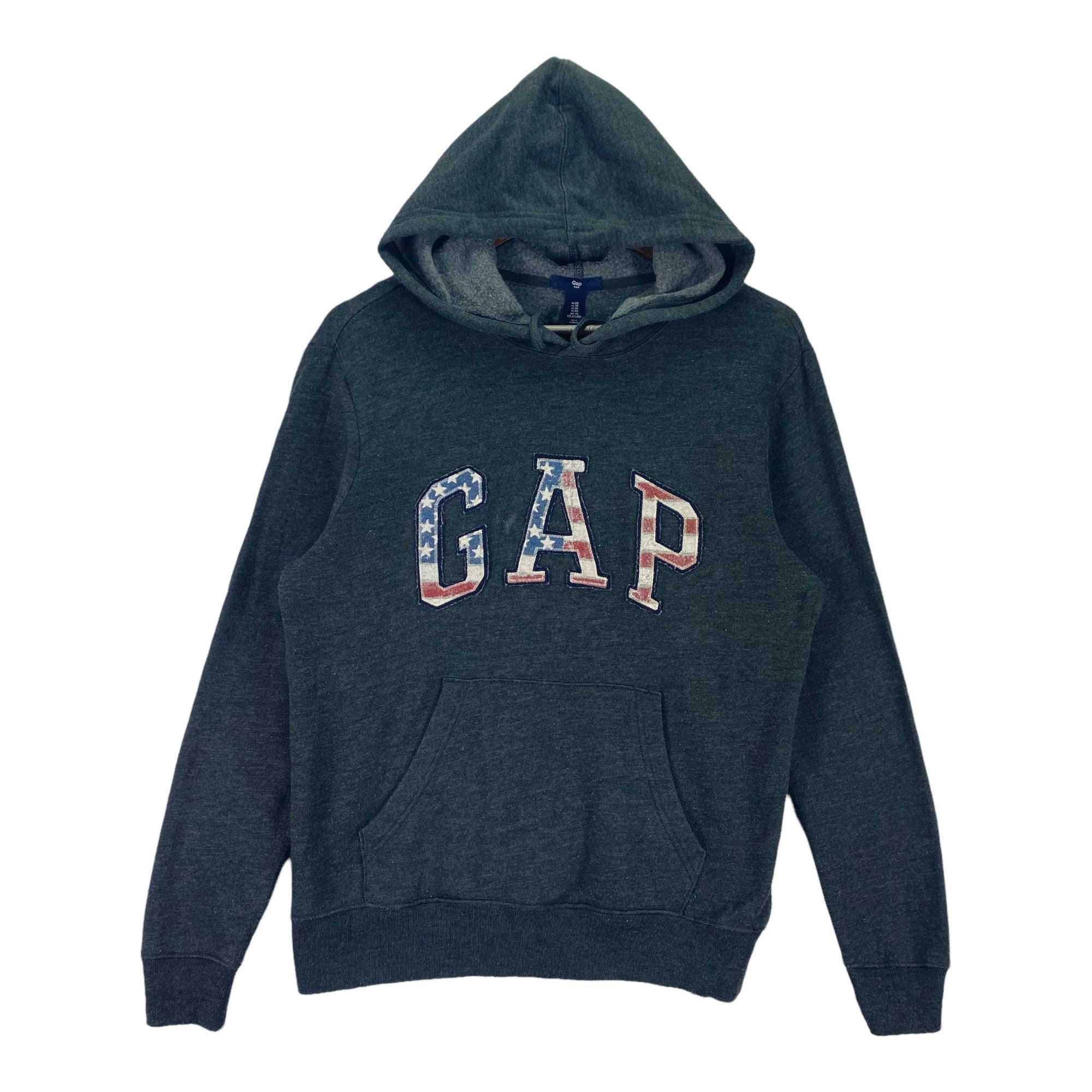 Vintage Gap Athletic Hoodie Sweater Embroidery USA Flag Big Logo Grey Pullover Jumper Size S Etsy