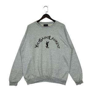Vintage 90s Yves Saint Laurent Sweatshirt Crewneck Grey Made