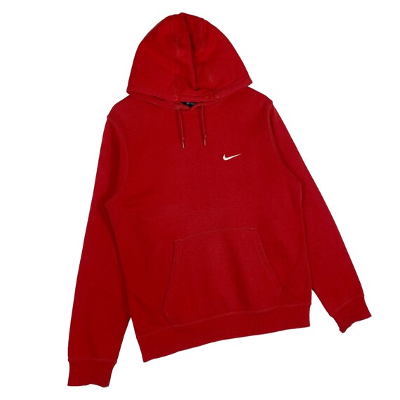 Vintage Nike Swoosh sudadera con capucha sueter bordado pequeno logotipo rojo hecho en Pakistan jersey tamano M Etsy Espana