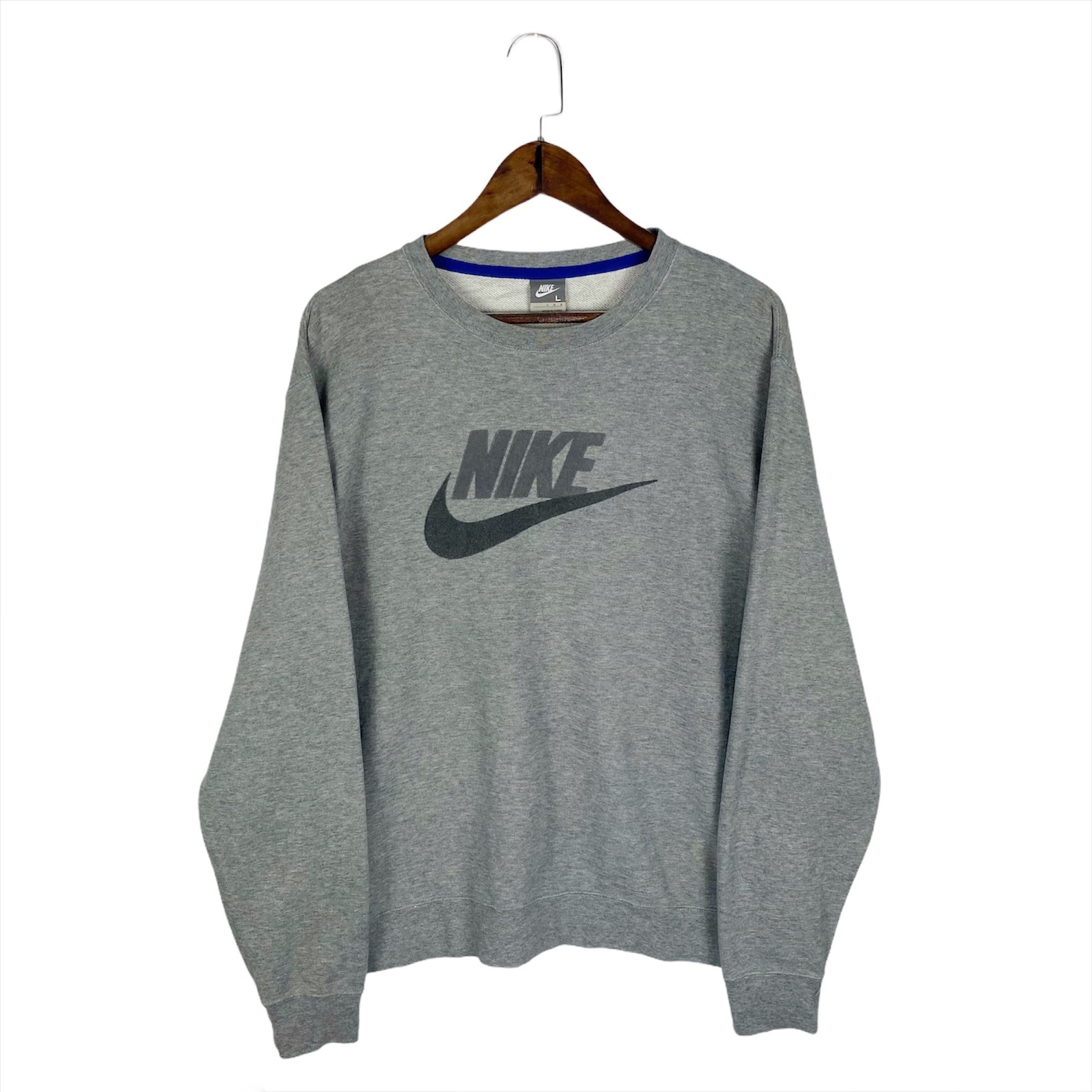 Vintage Nike Swoosh Sweatshirt Crewneck Grey Spellout Big Logo - Etsy