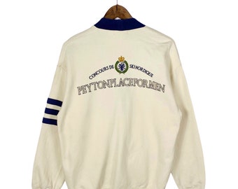 Vintage Peyton Place herrtröja, broderad logotyp, storlek M