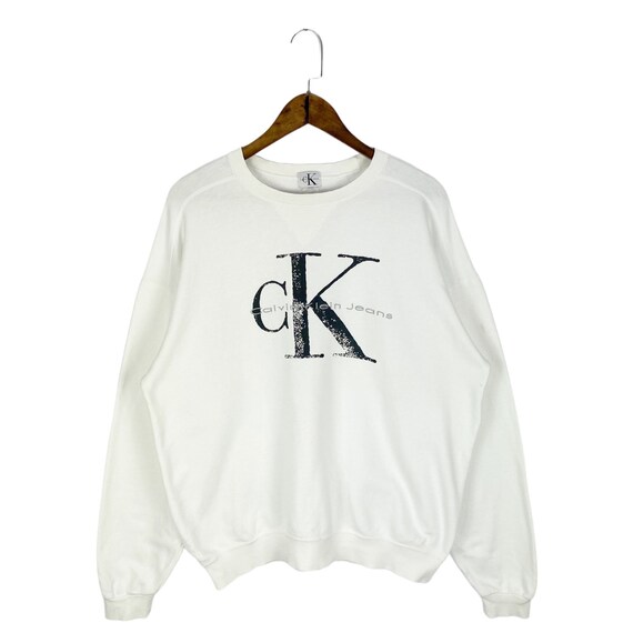 Vintage 90s Calvin Klein Crewneck Sweatshirt Made White -