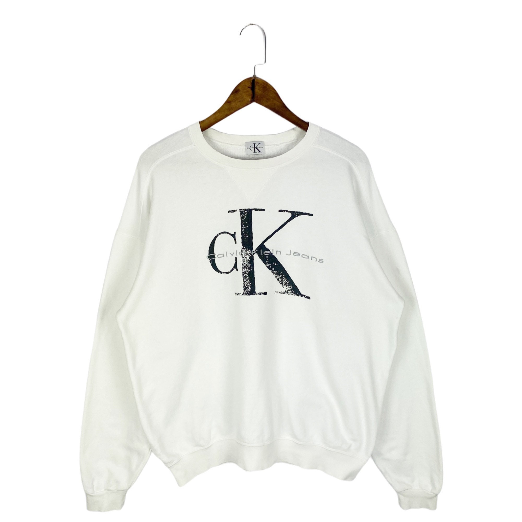 Vintage 90s Calvin Klein Crewneck Sweatshirt Made in USA White - Etsy
