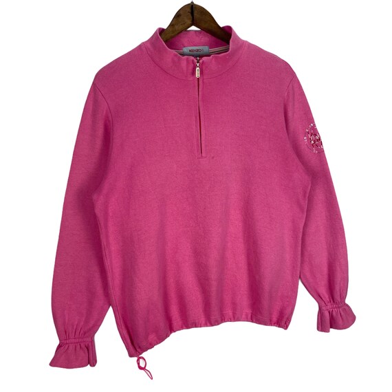 Vintage Kenzo Golf Half Zip Sweater Women Pink Sm… - image 4