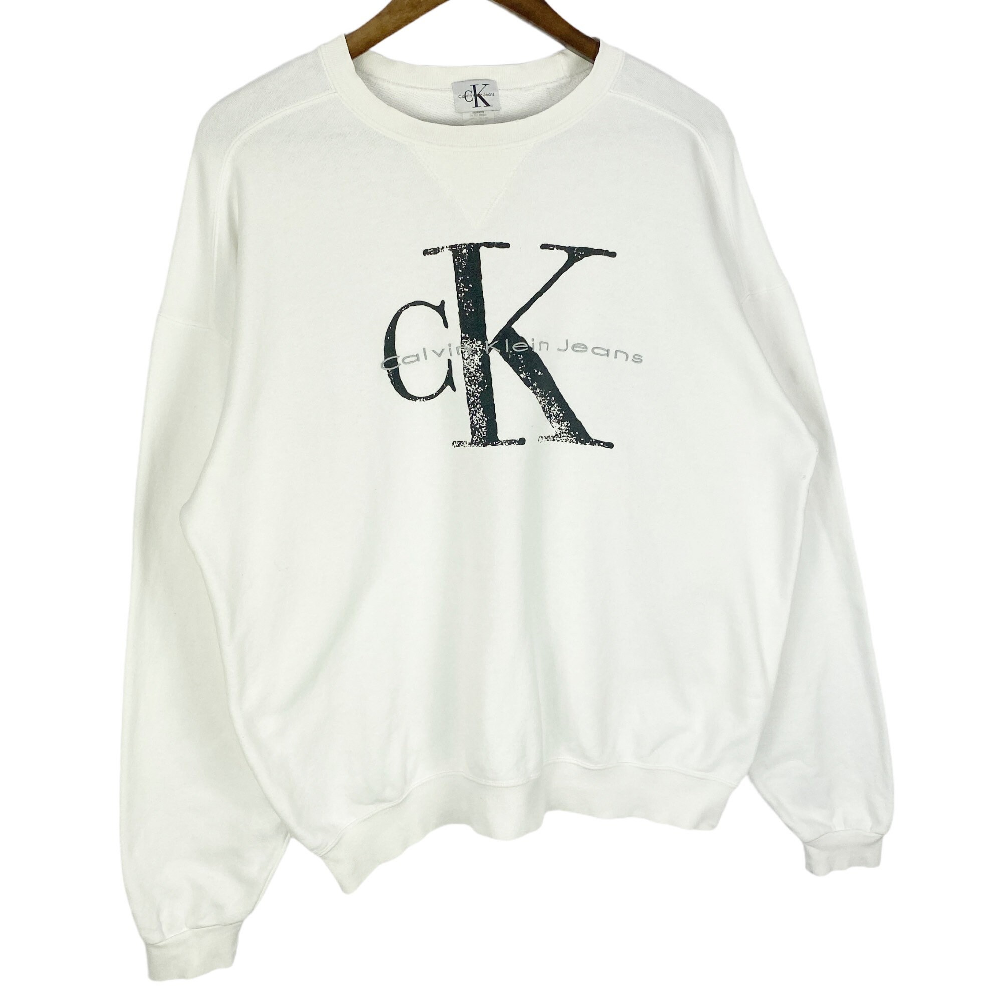Vintage 90s Calvin Klein Crewneck Sweatshirt Made in USA White - Etsy UK