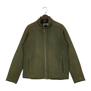 Vintage Beams Full Zip Sweater Sun Faded Olive Green Made In Japan Pullover Jumper Size M