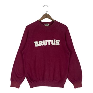 Vintage 80s Brutus Popeye The Sailorman Sweatshirt Crewneck Maroon Made In Japan Pullover Jumper Size M