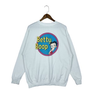 Vintage Denifits Japan X Betty Boop Sweatshirt Crewneck White Pullover Jumper Size M