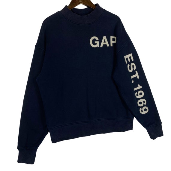 Vintage Gap Sweatshirt Crewneck Big Logo Navy Blu… - image 3