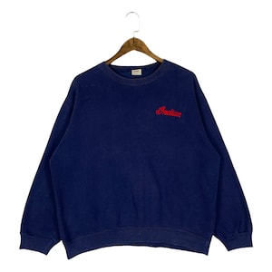 Vintage Indian Motorcyle Co. Sweatshirt Crewneck Navy Blue Pullover Jumper Size L